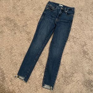 Good American Good Waist size 4 / 27 jeans step hem indigo 28” inseam - worn 1x